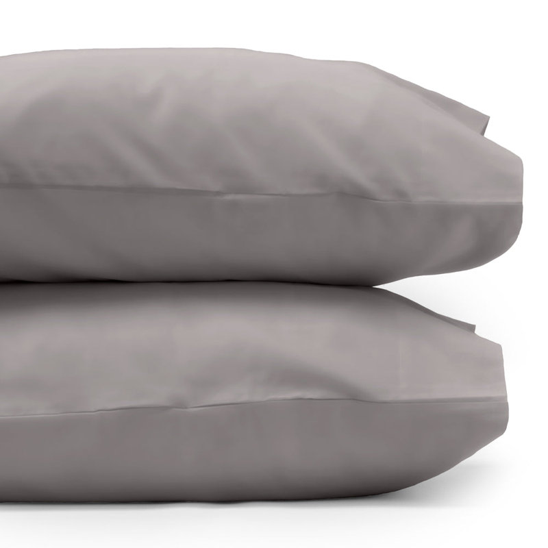 400 Thread Count Long-Staple Cotton Sateen 2pc. Pillowcase Set, King Pillow Case, Graphite