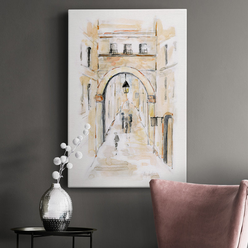 Venice Market Day I - Toile tendue avec châssis de qualité supérieure - prête à être accrochée, H 18 po x l 12 po x P 1 po