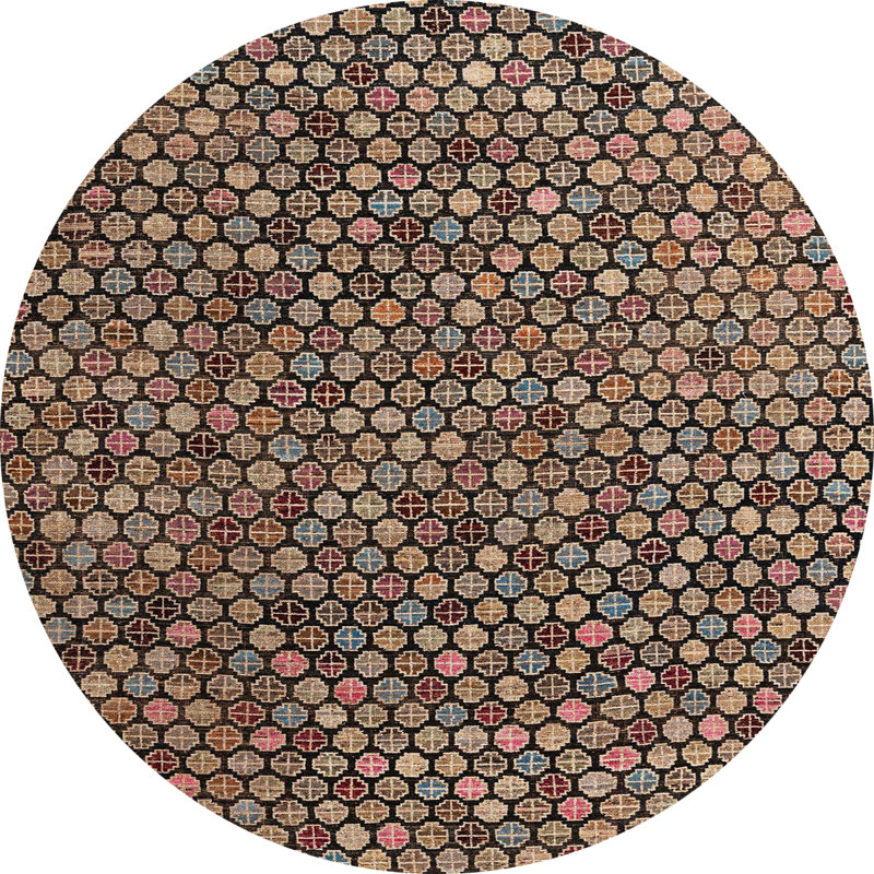 Abstract Indoor Rug, Round 5'