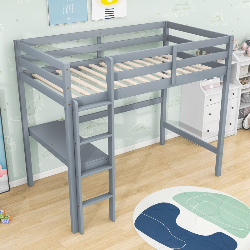 Gertraude Kids Twin Loft Bed, Gray