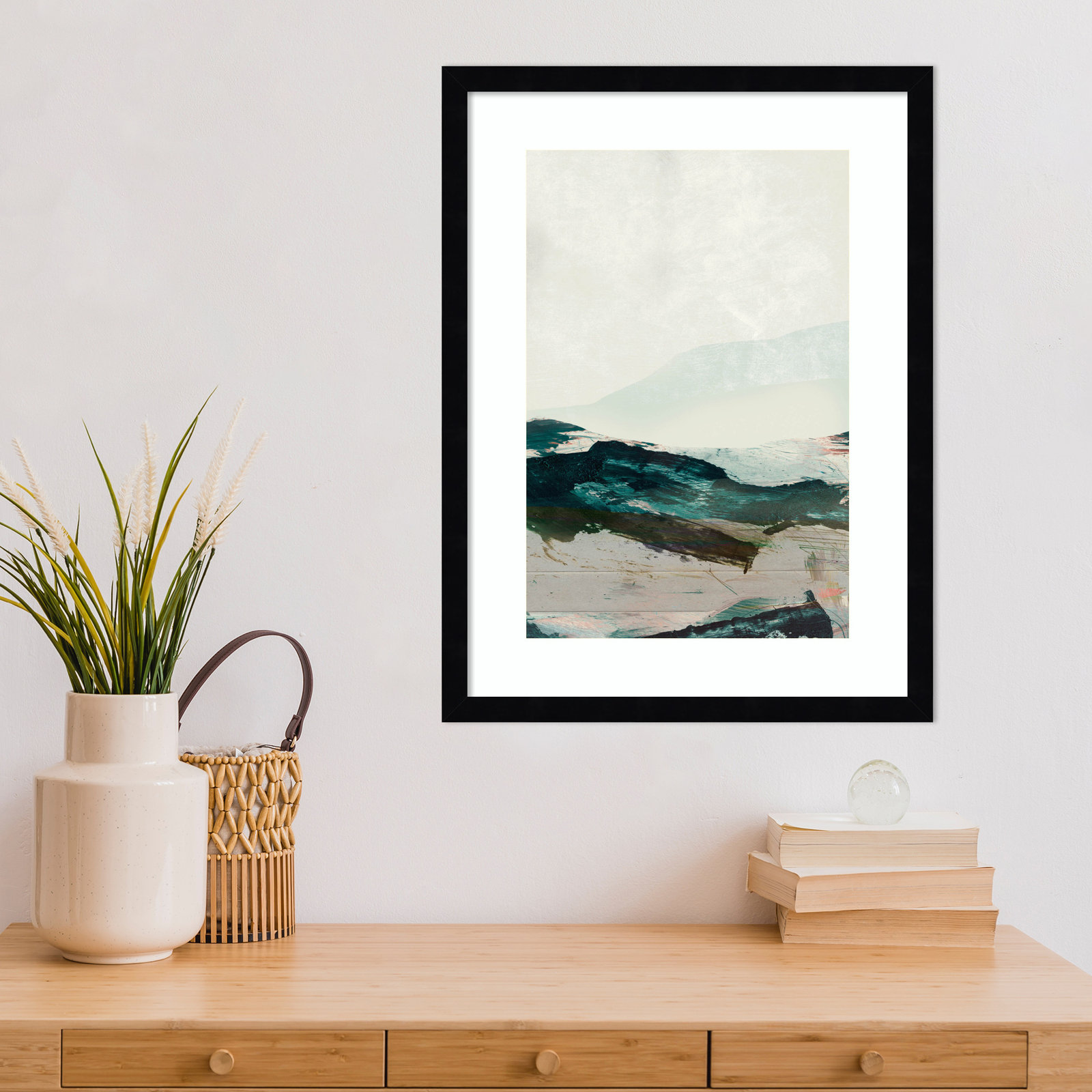 Cleve "Mountains No. 2" Print, Black Framed, 21" H x 16" W
