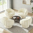 Fauteuil demi-tonneau pivotant rembourré avec coussin (ensemble de 4)