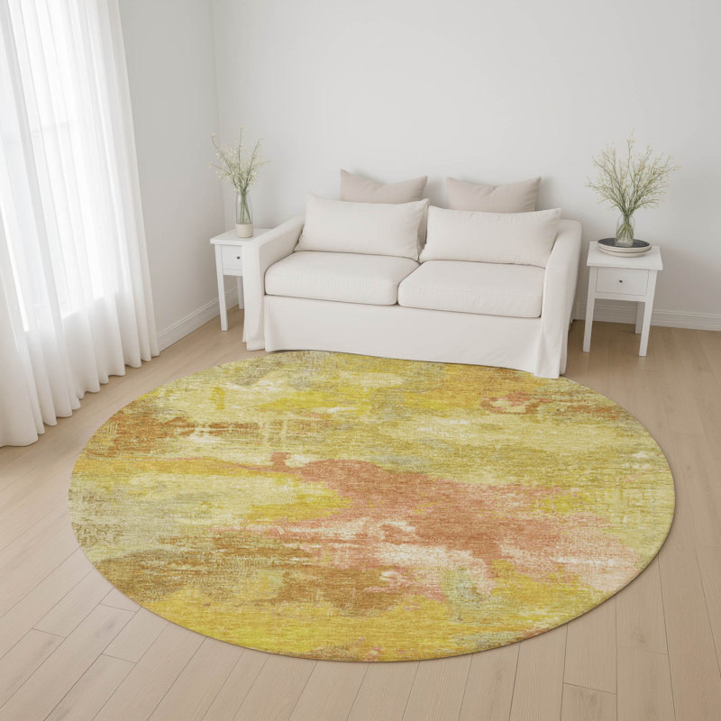 Premium Machine Washable Bucz AMF1738 Modern Rug, Round 8'