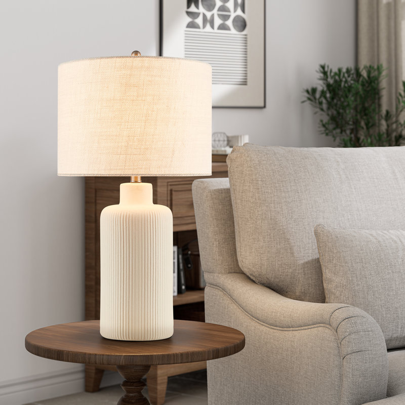 Lampe de table 17,75 en céramique blanche, H 25,25 po x l 14 po x P 14 po
