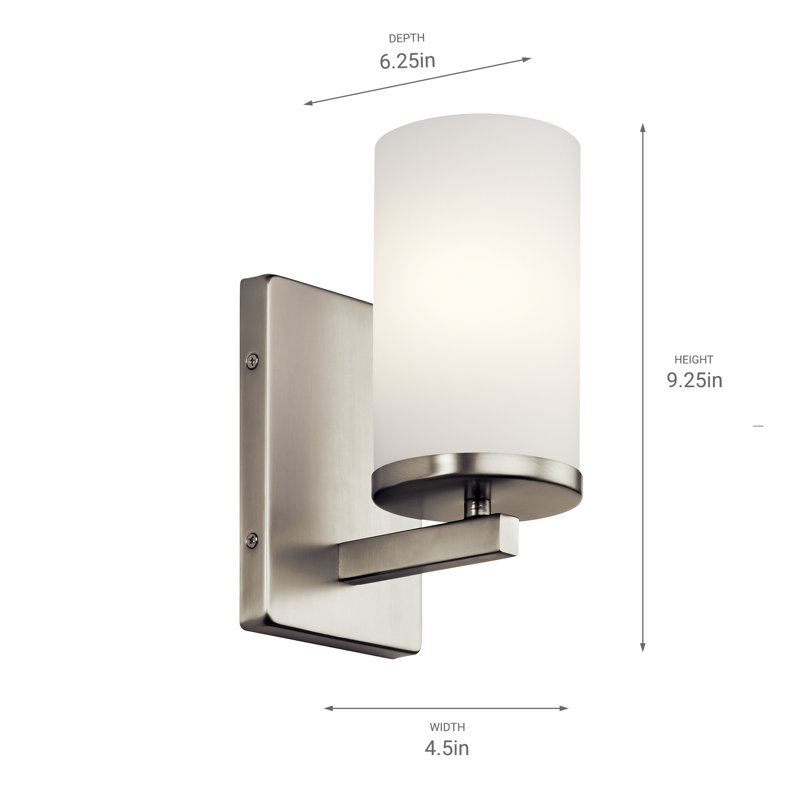Armed Sconce, Brushed Nickel