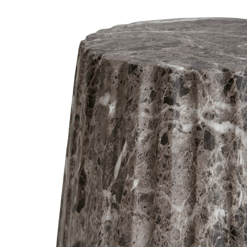 Table d'appoint d'extérieur sculptée Cleme, Brun
