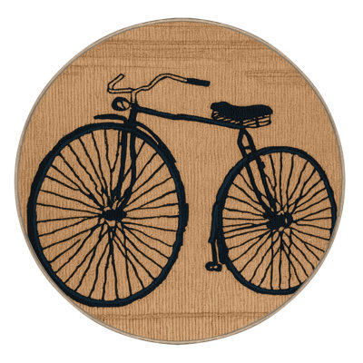 Machine Washable Transportation Brown Area Rug