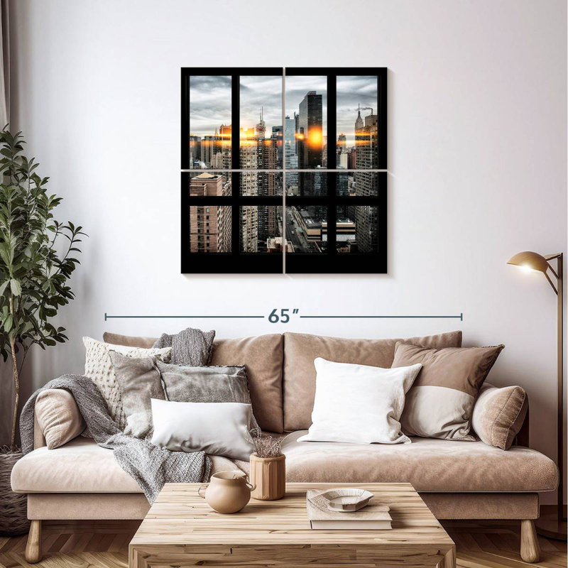 Vue de Nicci New York depuis la fenêtre - Times Square, H 38 po x l 38 po