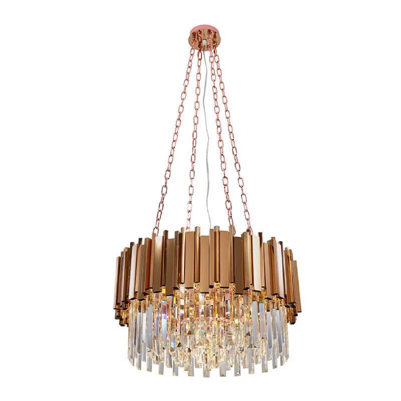 Modern Crystal Chandelier Ceiling Light Fixture for Living Room and Bedroom, Chic Design Lamp, 135cm H x 60cm W x 60cm D, 8