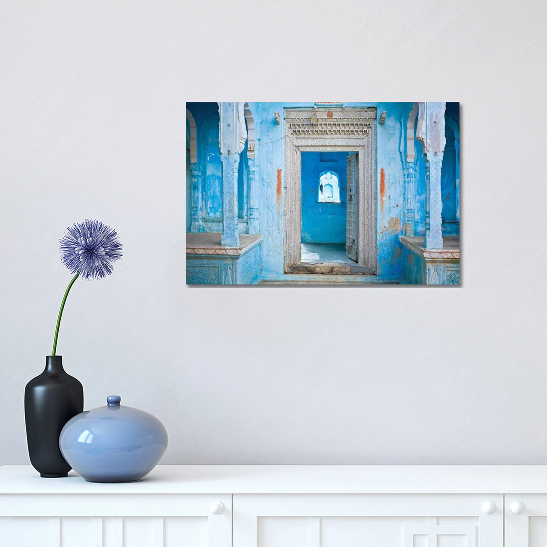 India Rajasthan Traditional House Entrance by Jaynes Gallery - Wrapped Canvas Print