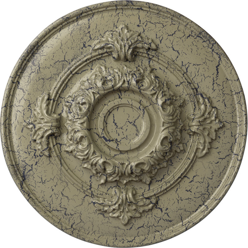Médaillon de plafond Endurathane Berkshire, P 15 3/4 po x P 3 7/8 po x P 3/4 po (convient aux auvents jusqu'à 7 po), finition en nuage peinte à la main