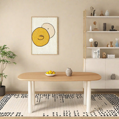 A household wooden oval dining table