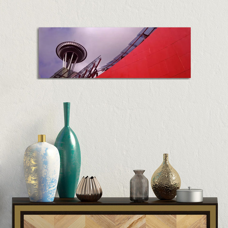 Low Angle View Of A Tower - Wrapped Canvas Panoramic Print, 30.48 cm H x 91.44 cm W x 1.91 cm D