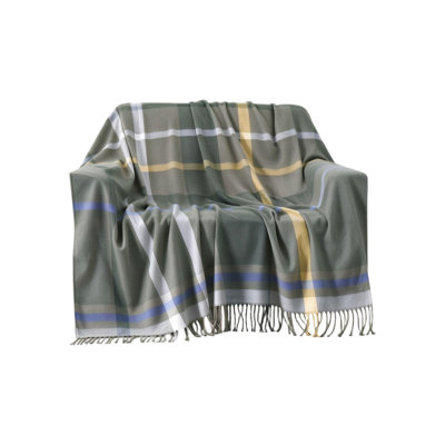 Olive Green Throw Blanket for Sofa, 127 x 152 cm Buffalo Checkered Blankets