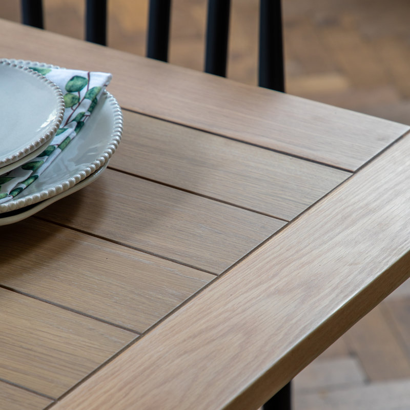 Addalina Oak Solid Wood Dining Table, Black