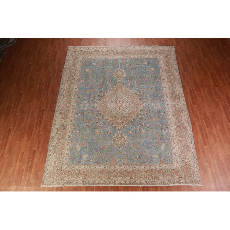 Tapis traditionnel bleu rétro 10 x 13