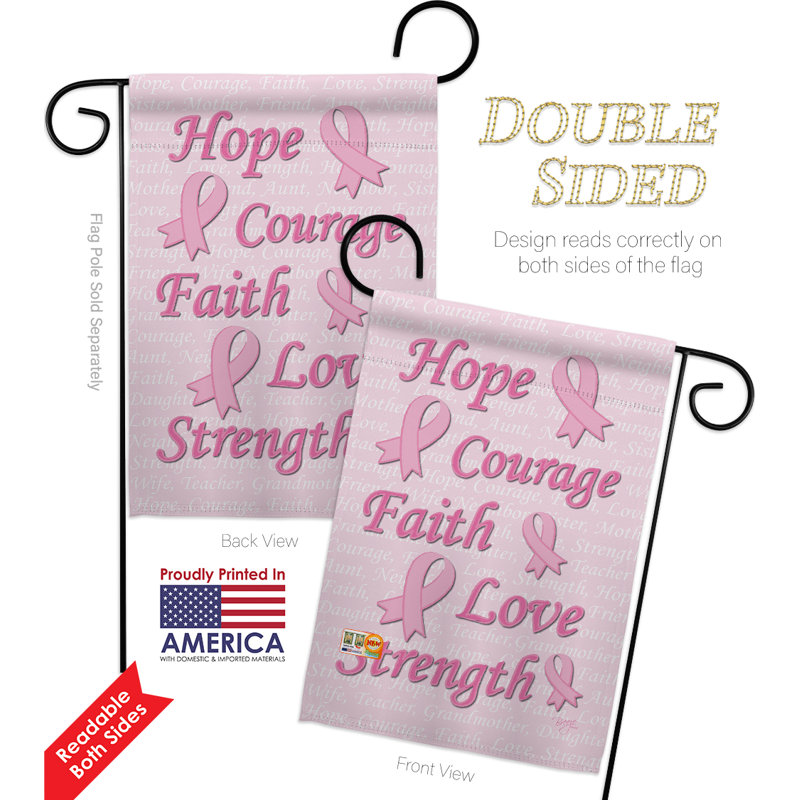 Double Sided 18.5'' H x 13'' W Polyester Flag Set, Rose