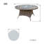 Round Aluminum Wicker Dining Table With Lazy Susan And Umbrella-989740089