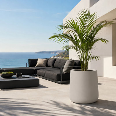Grand pot à fleurs d'intérieur et d'extérieur Kute Nest H15,3 po x P15 po (taupe) Kute Nest - ouverture de pot 11,7 po