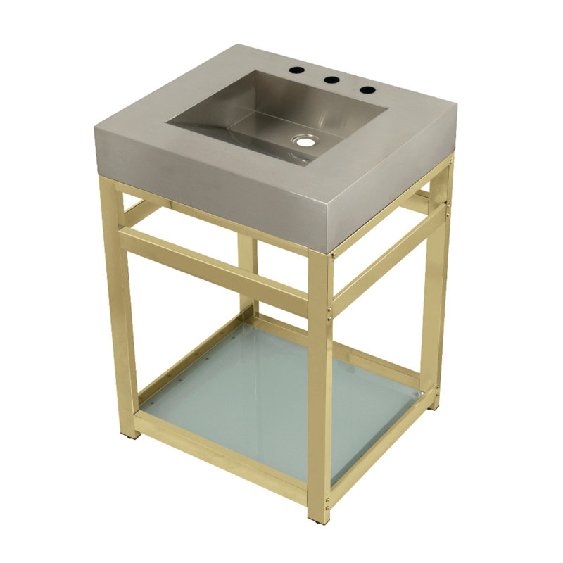 Ensemble de meuble-lavabo simple 25 po Fauceture, Laiton poli