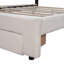 Lit rembourré beige avec tiroir fonctionnel et plateforme en molleton doux-2033852464