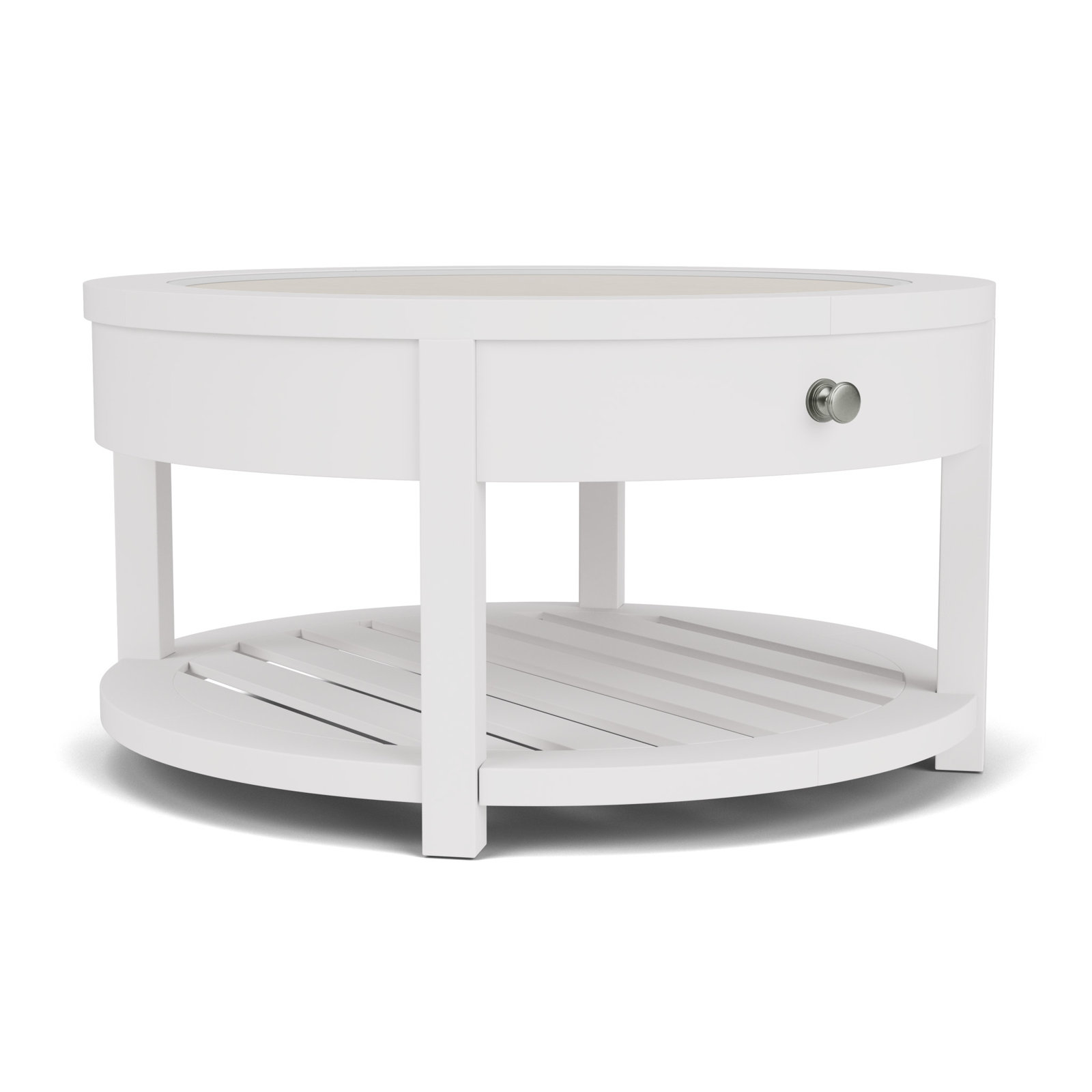 Silvia White Round Coffee Table, White
