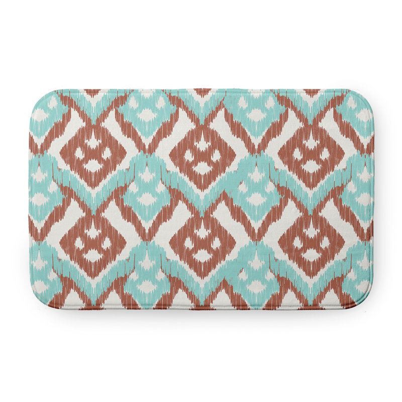 Tapis de bain Hipster, L 21 po x L 34 po, Bleu / brun