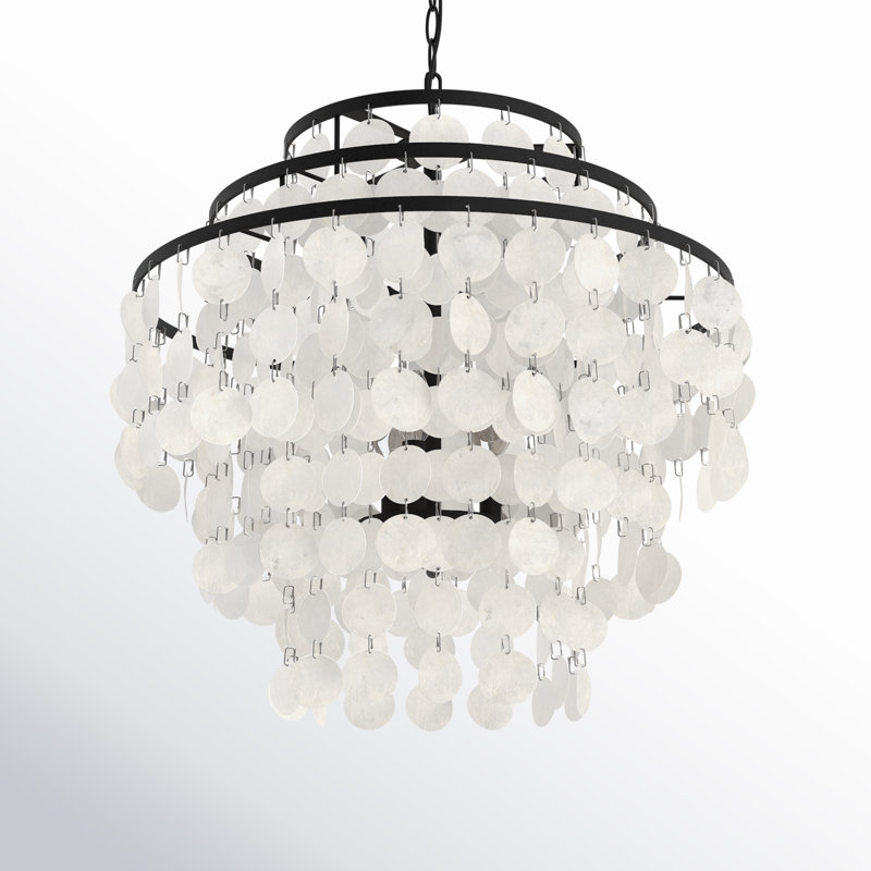 Brielle Capiz Shell 4 Light Bronze Chandelier