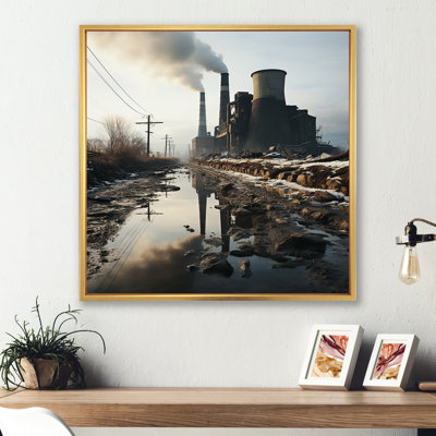 «Power Plants Winter Scenery Marvel», reproduction d'art sur toile