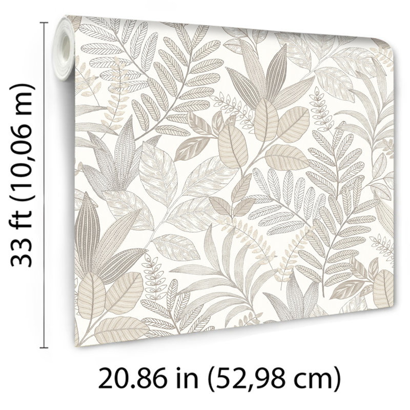 Papier peint blanc Allure Foliage, Blanc