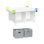 Bureau pour enfants RiverRidge et table d'activités artistiques avec 4 casiers de rangement et 4 tasses de rangement amovibles - blanc avec 2 bacs en tissu gris