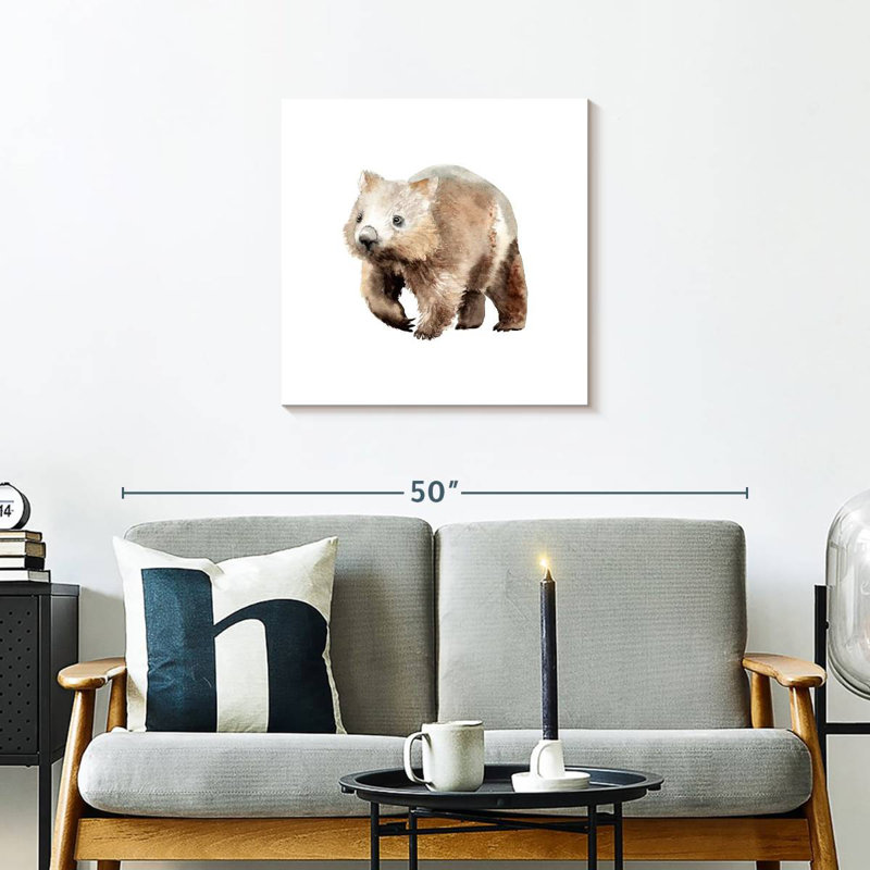 Crowle aquarelle Wombat, H 24 po x l 24 po
