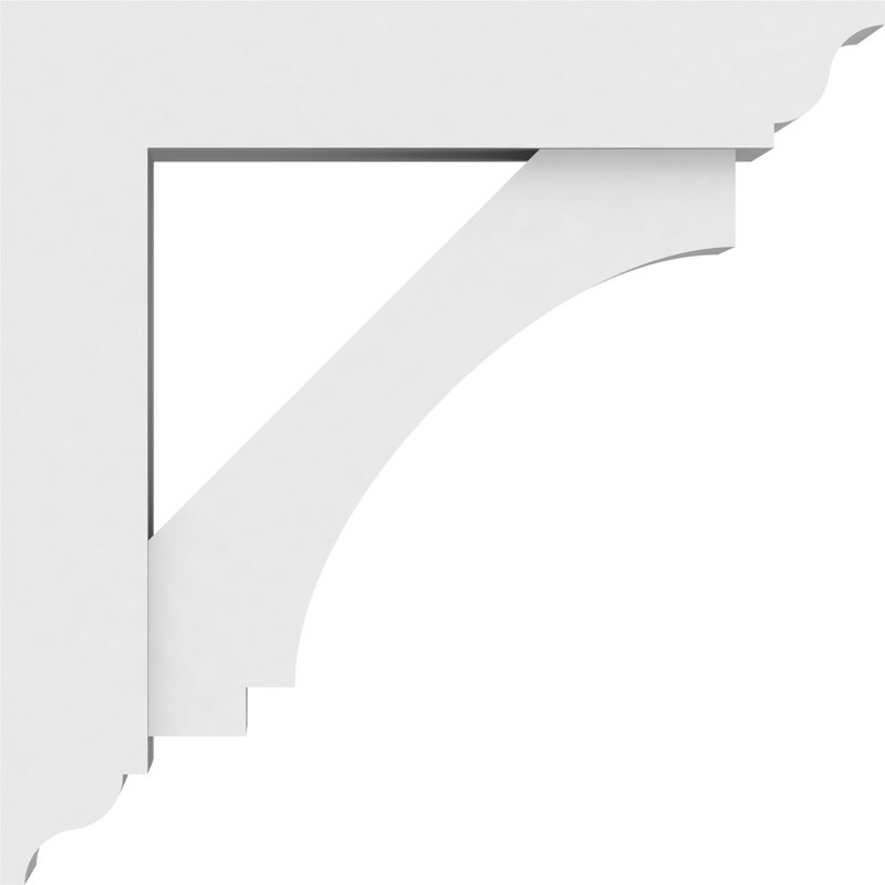 Standard Imperial Architectural Grade PVC Bracket With Traditional Ends, 12" H x 3" W x 12" D