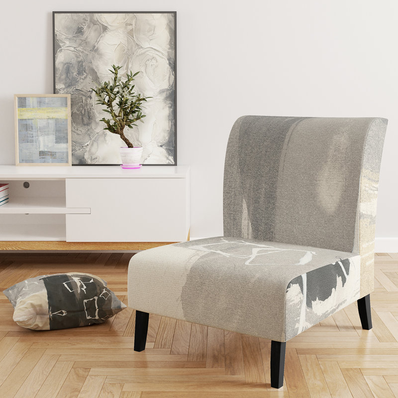 Glam Dancing Shape I - Modern Velvet Upholstered Slipper Chair