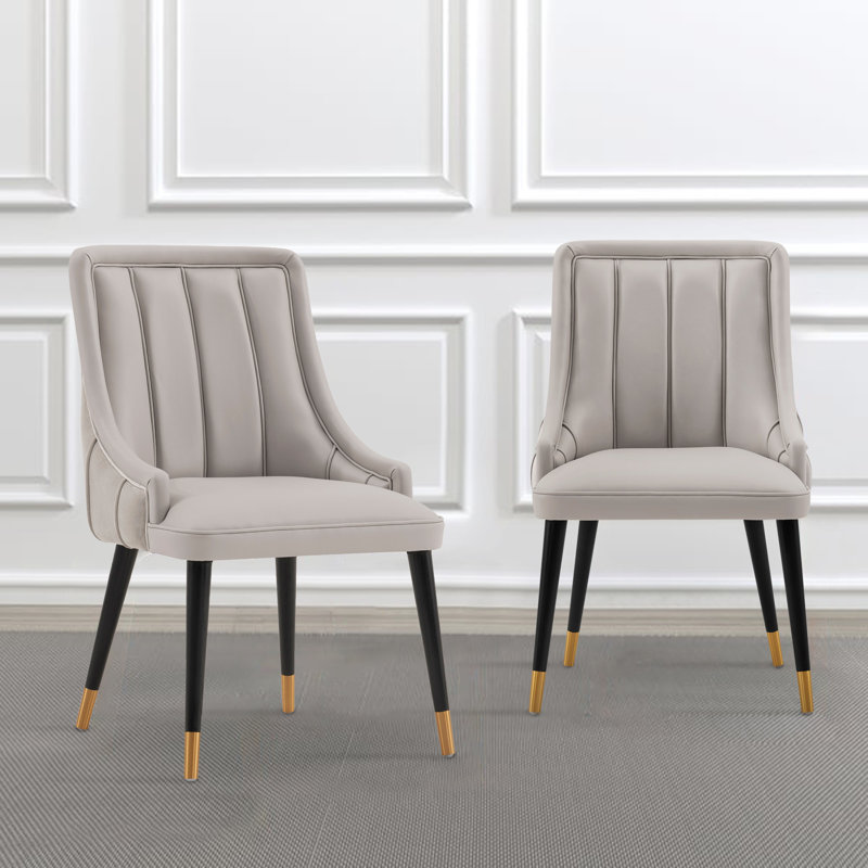 Chaise d'appoint de salle à manger Eda, Gris