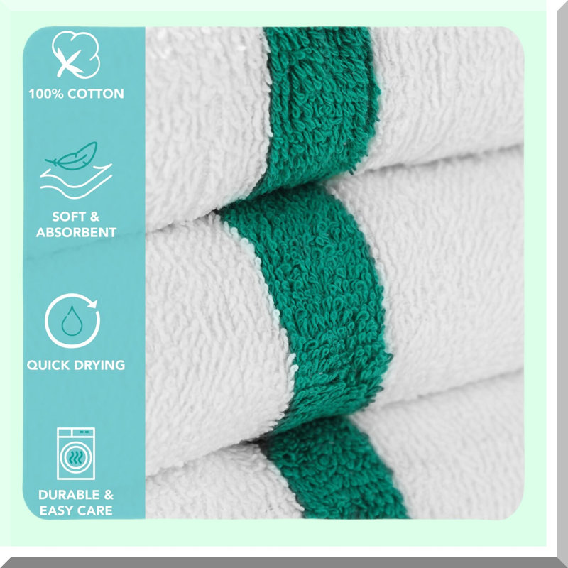 UltraSoft Quick-Dry Cotton Gym Towels - 6 Pack, Absorbent & Hotel Quality, Perfect for Workout, Bathroom, Spa, Pool - 22x44 in, Green