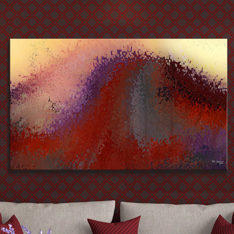« redwave », reproduction d’art sur toile, H 36 po x l 60 po x P 1,5 po, Toile tendue