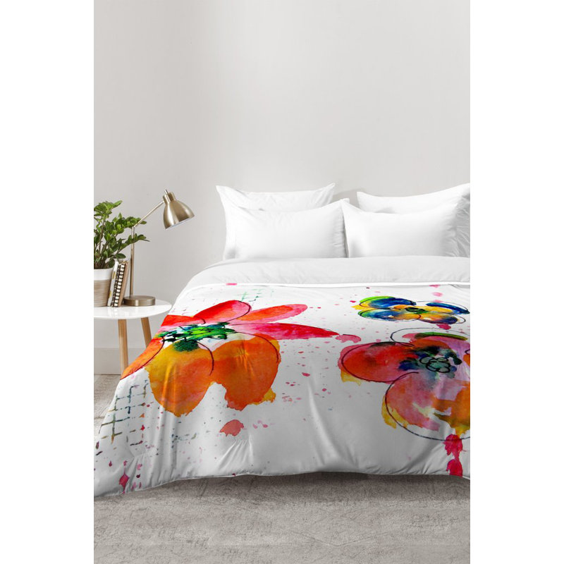 Laura Trevey Modern & Contemporary Polyester Floral Comforter, King Comforter + 2 King Shams