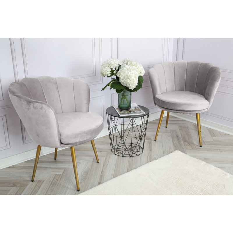 Octavius Velvet Barrel Chair, Grey