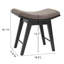 Tabouret de coiffeuse Red Barrel Studio® avec pieds en bois d'hévéa, banc de maquillage avec surface concave, fauteuil rembourré, siège de piano, capacité de 330 lb, assemblage facile, noir-431100932