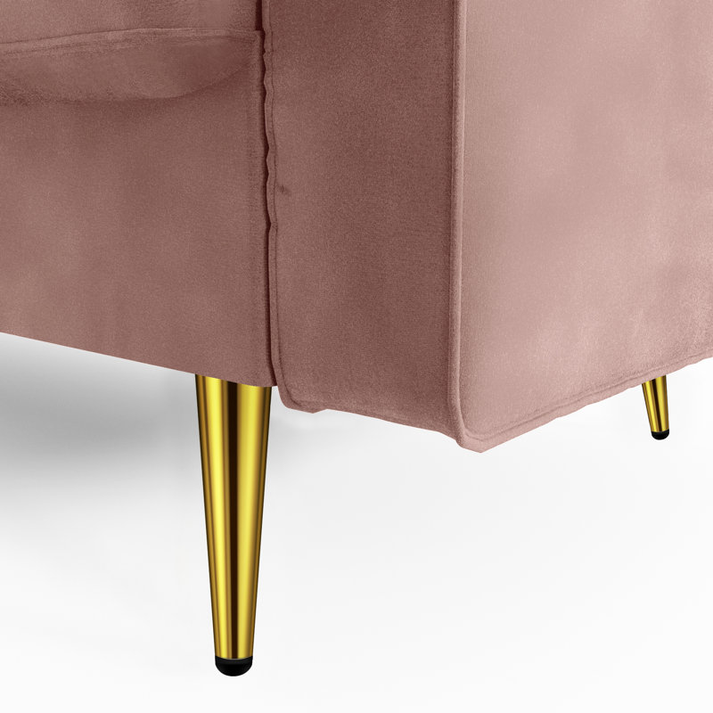 Madalinn 58'' Velvet Loveseat, Rose Velvet