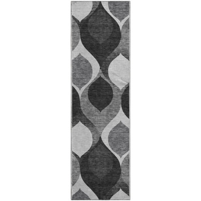 Premium Machine Washable Lisse Black Rug