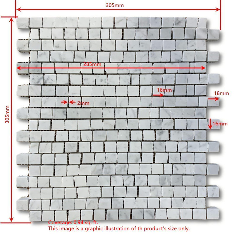12" x 11" Marble Linear Mosaic Wall & Floor Tile