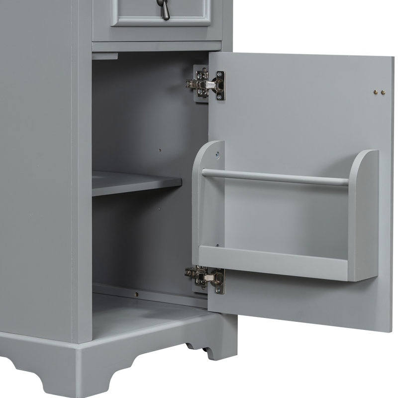 Meuble-lavabo de 20 pouces avec lavabo en céramique, porte à fermeture en douceur et tablette moderne pour petite modernité