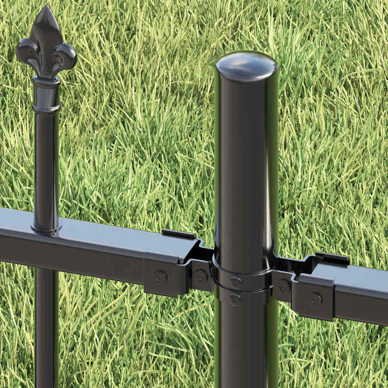 Vidaxl Garden Fence Powder-Coated Steel, Grey, 140cm H x 14000cm W x 240cm D