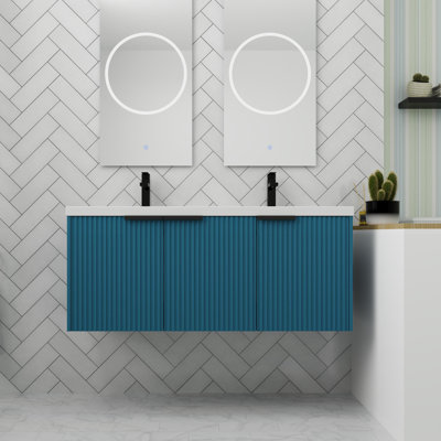 Meuble-lavabo flottant avec porte à fermeture en douceur de 48 po