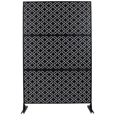 Outdoor & Indoor Privacy Screen Metal Privacy Screen 76" H×48" W, Freestanding Decorative Privacy Screen For Deck Balcony Patio, Privacy Fence Panels For Outside Lawn Garden PS107