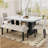 Modern Tufted Linen Dining Bench, Farmhouse Upholstered Entryway Bench With Black Rubber Wood Legs, Versatile For Kitchen, Bedroom, Hallway, Beige-308866861