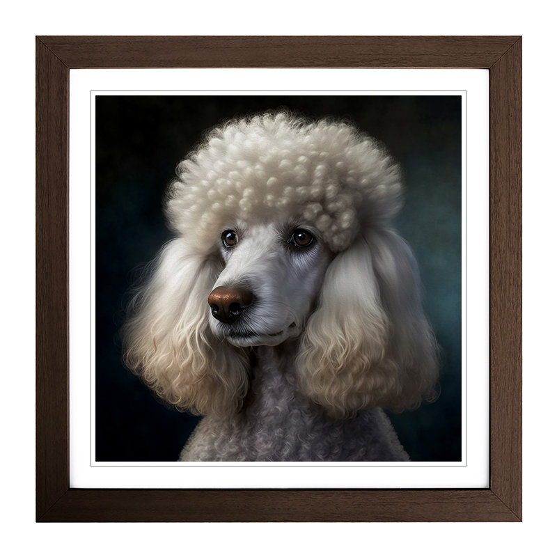 Poodle Realism - Framed Print, Walnut