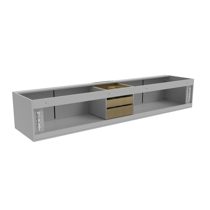  Base de meuble-lavabo double 84 po Alpine, Gris / noir